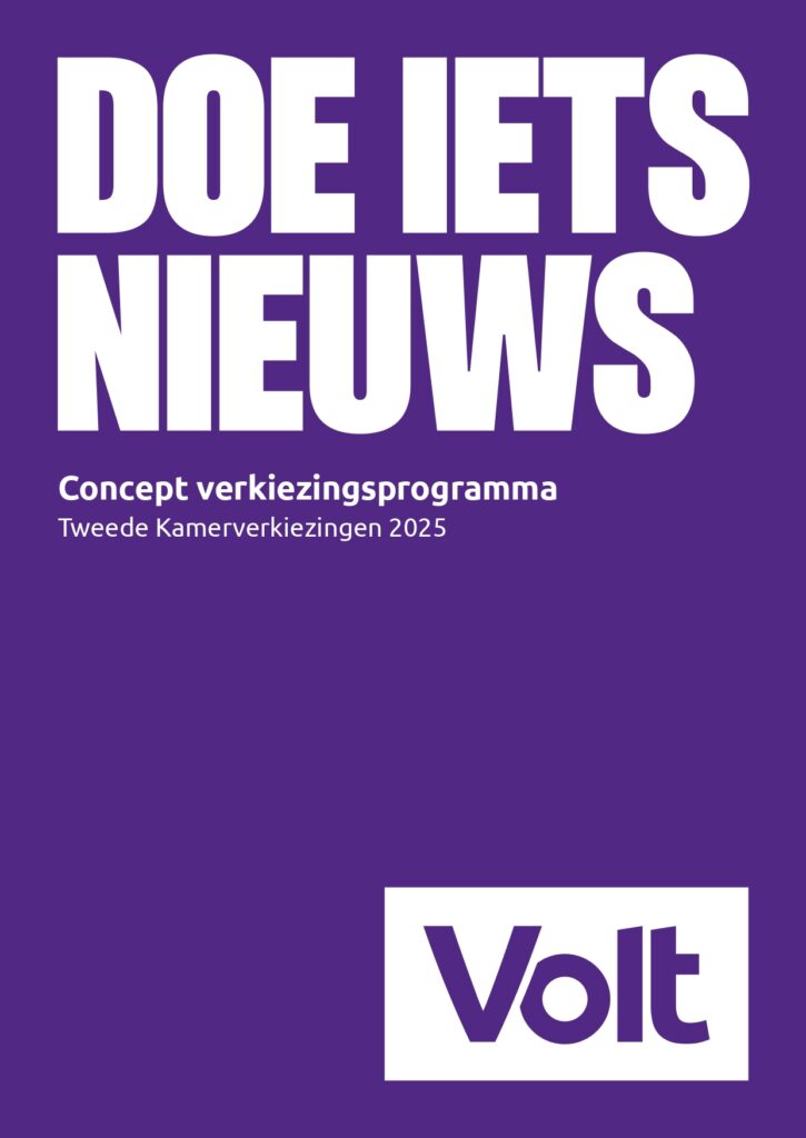 Volt verkiezingsprogramma voorkant